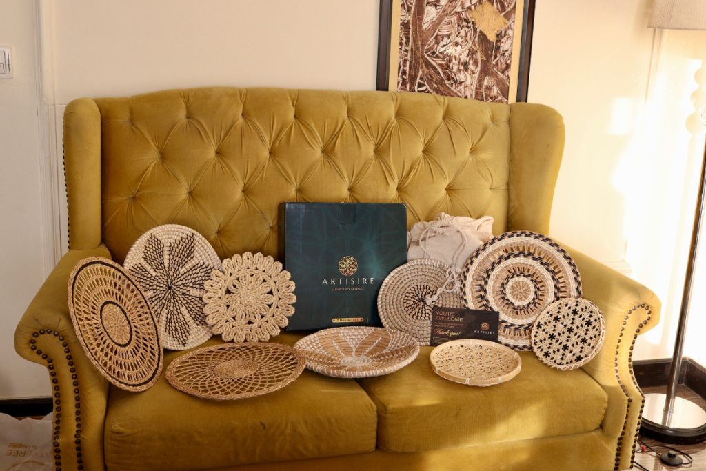 Handmade wall basket decor set